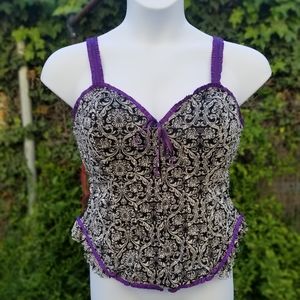 Cacique Black Purple Corset 22/24